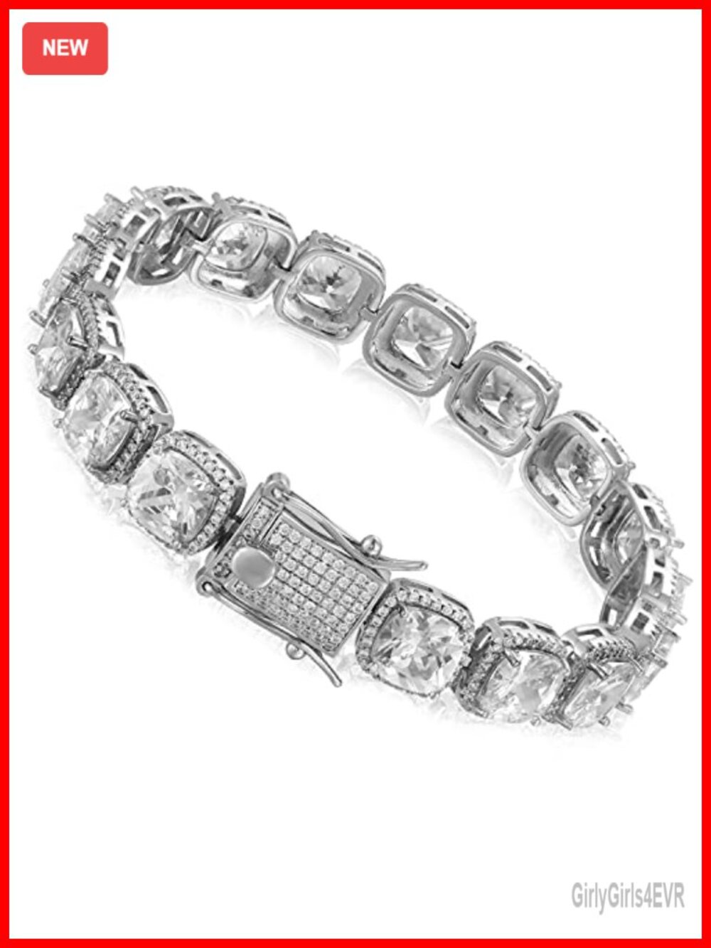 10mm Tennis Bracelet 18K Gold Plated Iced Out Chain with Full Iced Clasp